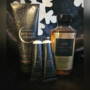 Bath & Body Works Into the Night Body Wash and Cream Set - Black and Gold